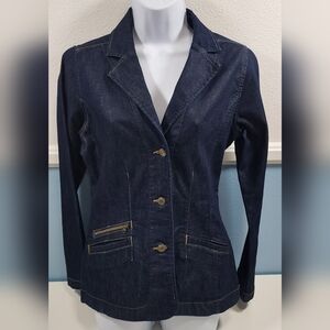 2013 Royal Robbins Denim Jacket Womens M Cotton Blend Classic Fit